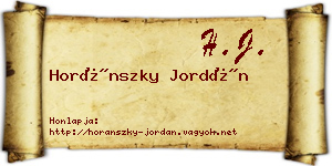 Horánszky Jordán névjegykártya
